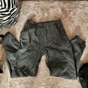 Brandy melville Gray Elastic Waist Sweatpants with Cuffed Ankles